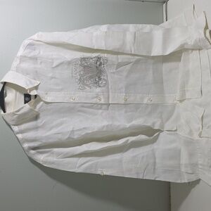 BOGNER Pure Linen  Beige Long Sleeves Men's Shirt Size EU 41